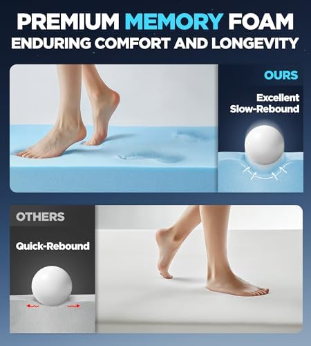 Biteany Dual Layer Mattress Topper for Pain Relief and Support