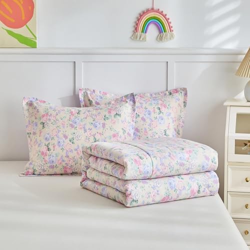 Joyreap 3Pcs Floral Cotton Comforter Set for Girls 1