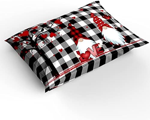 LooPoP Valentine Comforter Set 3-Piece Black Buffalo Plaid