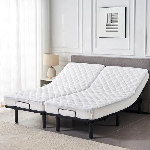 Kingnex Waterproof Quilted Split King Mattress Protector Pad