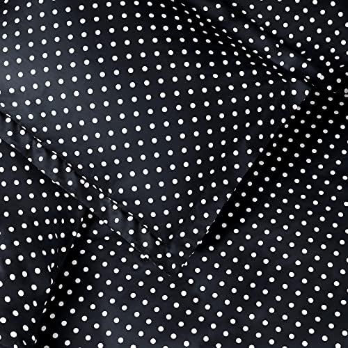 Superior Cotton Blend Duvet Cover Set Polka Dot Twin Black