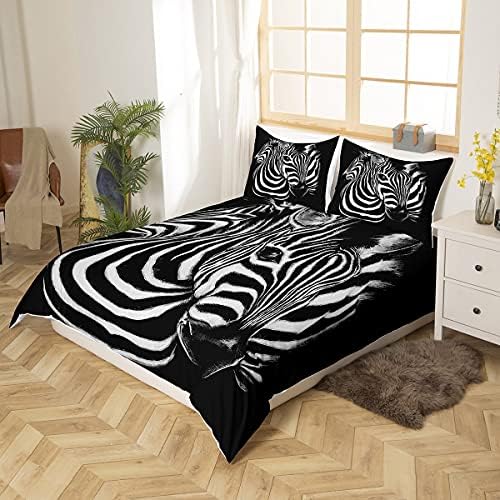 Feelyou Zebra Duvet Cover Set Twin Kids Boys 3D Print Bedding