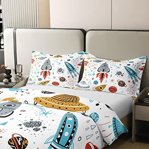 Erosebridal Organic Cotton Space Duvet Cover Set