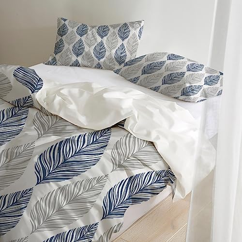 LooPoP Duvet Cover Set Leaf Geometric 3 Piece California King