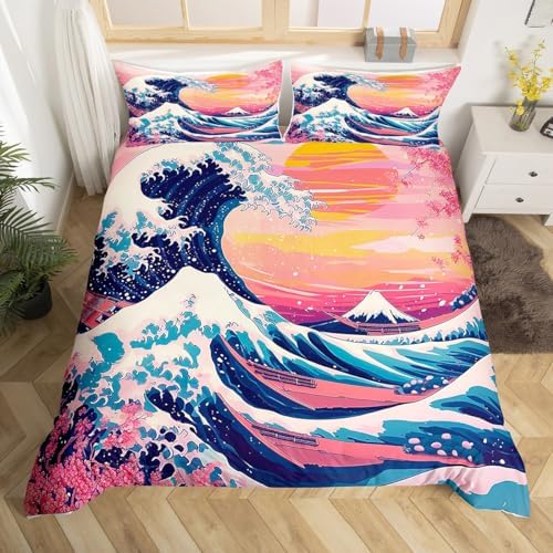 Manfei Ocean Wave Duvet Cover Set Twin Size 1