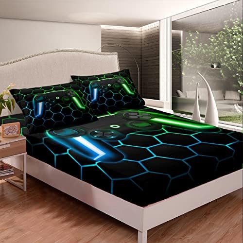 Erosebridal Glitter Geometric Gamer Bedding Set Full Size