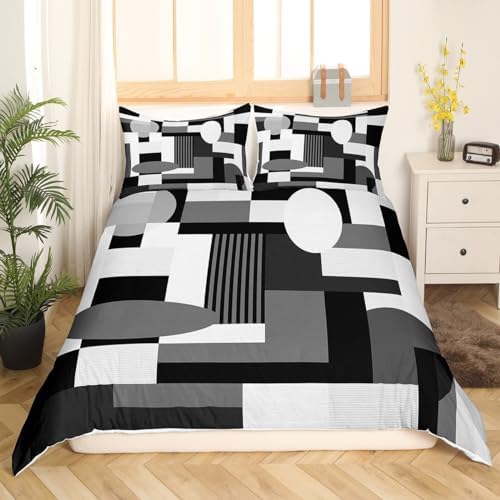 Feelyou Geometric Duvet Cover Set Twin Size Modern Art