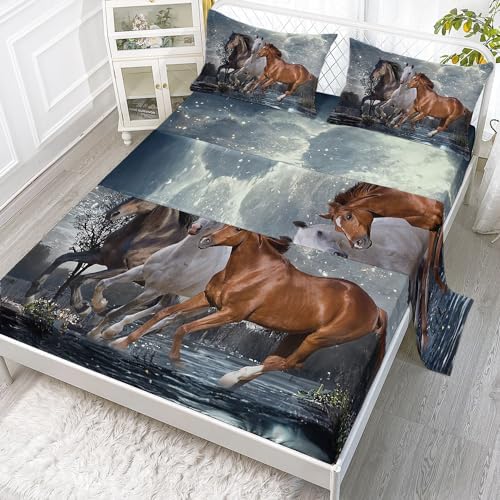 Smell Sunshine Horses Sheet Set 4Pcs Kids Bedding