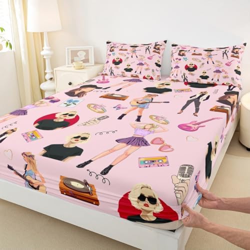 Jejeloiu Music Lover Fitted Sheet Set