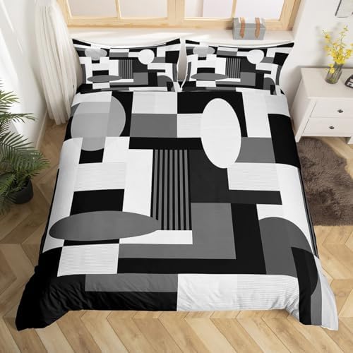 Feelyou Geometric Duvet Cover Set Twin Size Modern Art