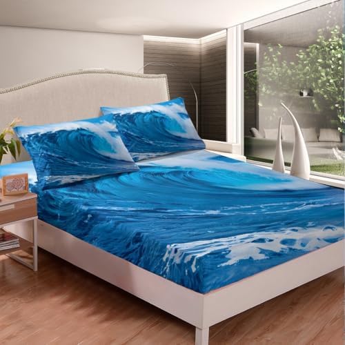 Feelyou Ocean Wave Fitted Sheet Set for Kids