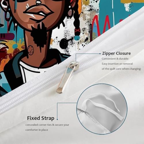 MUKULING Street Art Duvet Cover Set 3 Pieces