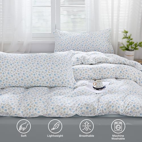 SAPHREAS Floral Duvet Cover Set Twin 2pcs with Zipper