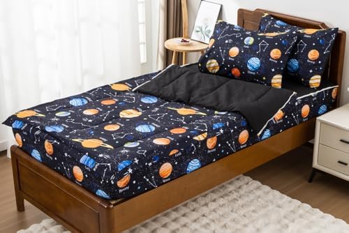 Holawakaka Galaxy Comforter Set for Kids