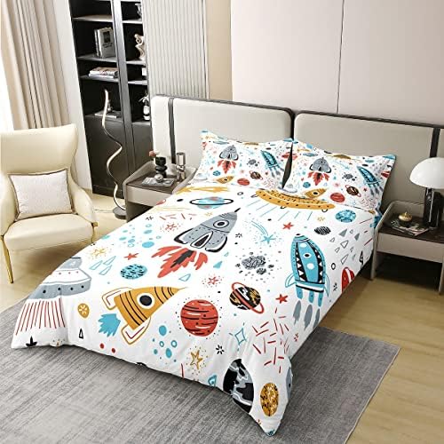 Erosebridal Organic Cotton Space Duvet Cover Set