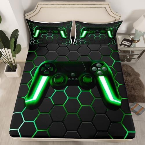 Erosebridal Game Bed Sheets Twin Size Set Neon Lights