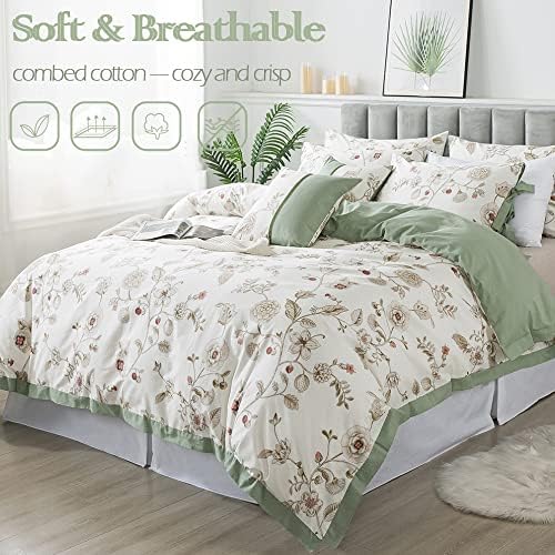 FADFAY Floral Duvet Cover Set 3PCS Shabby Chic