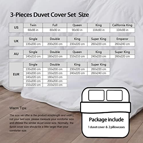 HOBBOY Modern Graffiti Duvet Cover Set with Zipper 3pc
