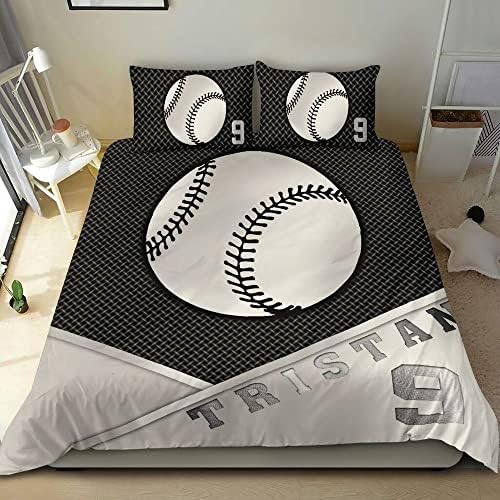 Personalized Baseball Duvet Cover Set for Boys