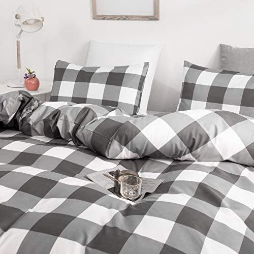 GETIANN Plaid Duvet Cover Set Queen 90x90 1