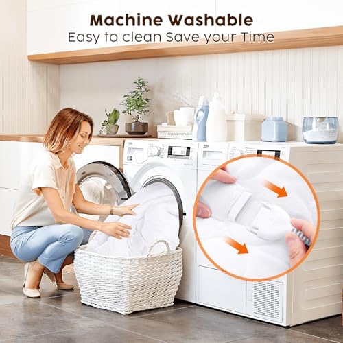 JinJeeo Heated Mattress Pad Queen Electric Bed Warmer with Dual Controller