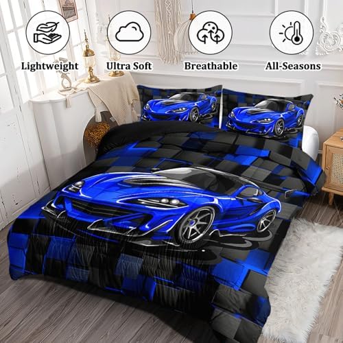 Race Car Comforter Set Twin Size for Boys