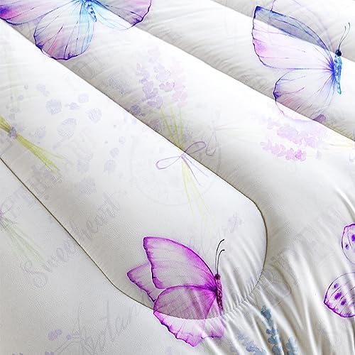 Butterfly Comforter Set Twin Size Lavender