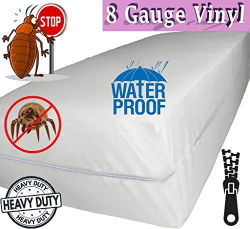 Superior 8 Gauge Vinyl Mattress Protector Zippered Cover 100 Waterproof