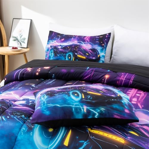 NTBED Race Car Comforter Set 5 Piece Kids Bed in a Bag