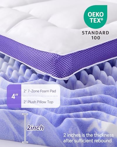 ChiXpace Dual Layer 4 Inch Mattress Topper Twin