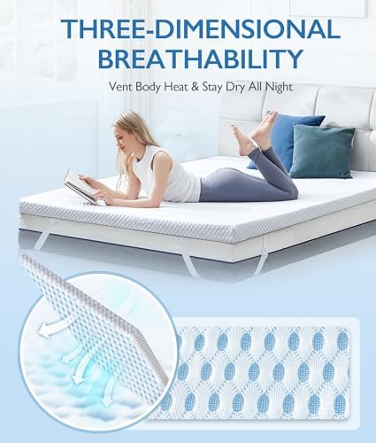 SINWEEK 3 Inch Cooling Mattress Topper Twin XL