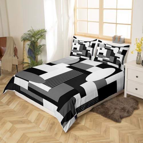 Feelyou Geometric Duvet Cover Set Twin Size Modern Art