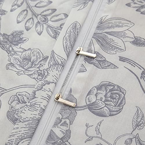 CottonLife King Size Duvet Cover Set with Flower Pattern