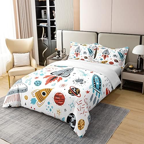 Erosebridal Organic Cotton Space Duvet Cover Set