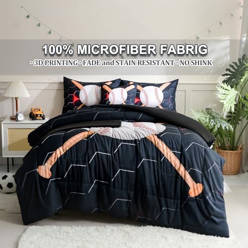 6pcs Baseball Twin Bedding Set for Boys