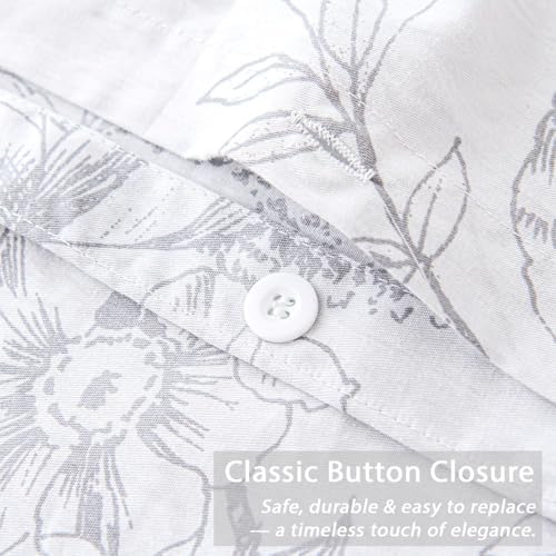 ALEISSEL 2pcs Cotton Duvet Cover Set with Floral Pattern
