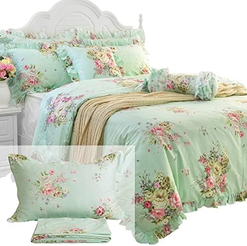 FADFAY 7Pcs Twin Cotton Duvet Cover Set 100 Soft and Comfortable
