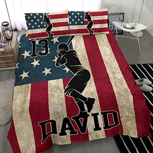 Personalized Baseball Duvet Cover Set for Boys 1