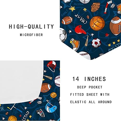 Gusuhome Boys Sports Sheet Set Twin Size 3D Design