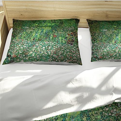 HOBBOY Garden Floral 3pc Duvet Cover Set with Pillow Shams