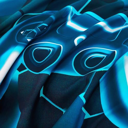 URBONUR Blue Teal Gamer Comforter Set 6-Piece