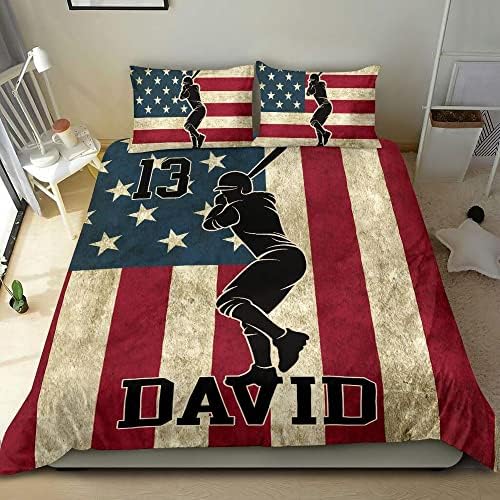 Personalized Baseball Duvet Cover Set for Boys 1