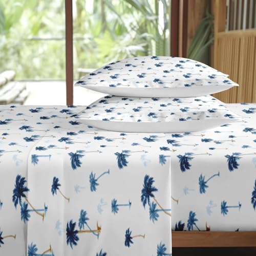 Pamnest Full Size Microfiber Bed Sheet Set with Tropical Design