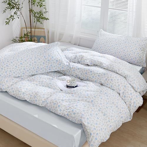 SAPHREAS Floral Duvet Cover Set Twin 2pcs with Zipper