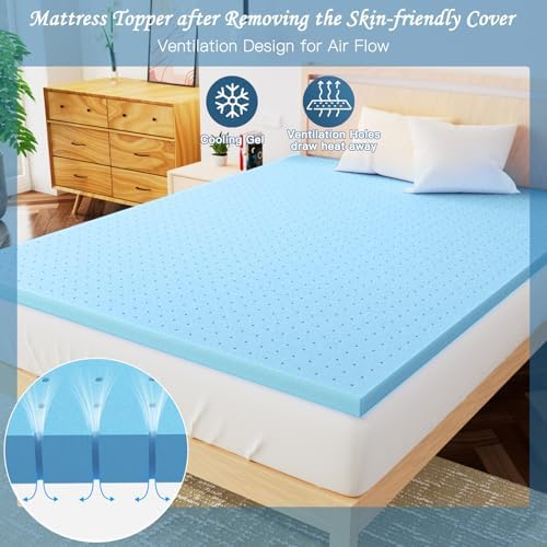 Airensky 2 Inch Cooling Gel Memory Foam Mattress Topper