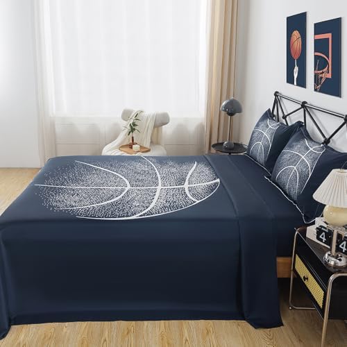 ADASMILE A S Basketball Sheets Queen Size 4 Piece Set