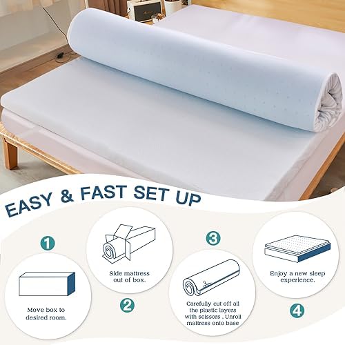 Airensky 2 Inch Cooling Gel Memory Foam Mattress Topper