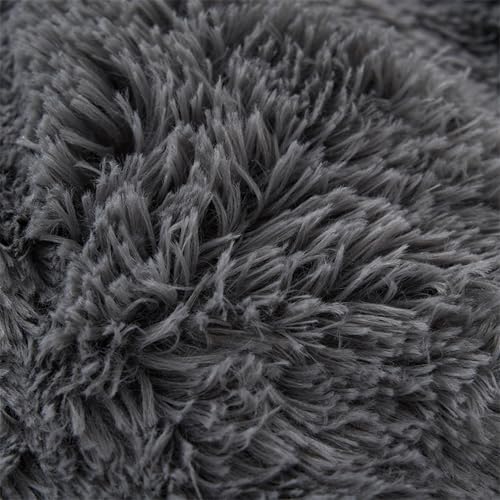 MorroMorn 5 PCS Shaggy Duvet Cover Bedding Set - Grey FullQueen 1