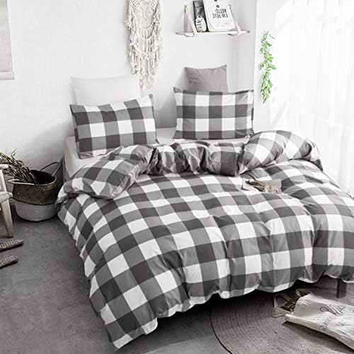 GETIANN Plaid Duvet Cover Set Queen 90x90 1