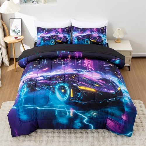 NTBED Race Car Comforter Set 5 Piece Kids Bed in a Bag